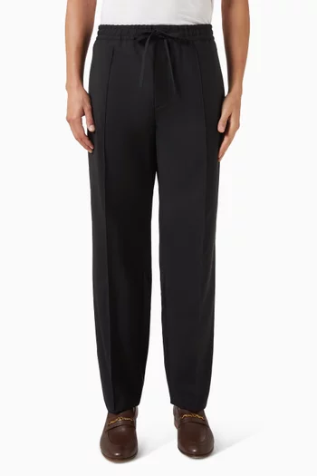VLOGO Embroidered Pants in Wool-blend