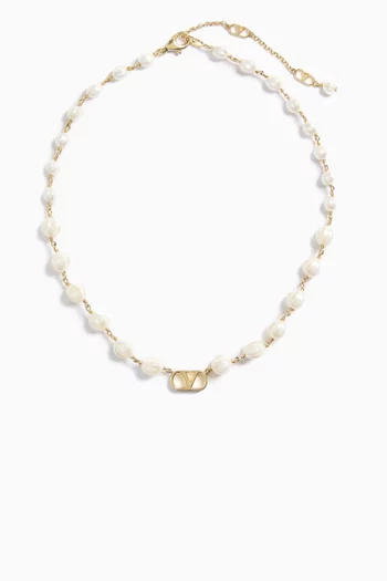 VLOGO Signature Necklace in Gold-tone Metal