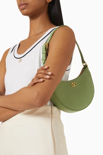 Mini VLogo Signature Hobo Bag in Leather