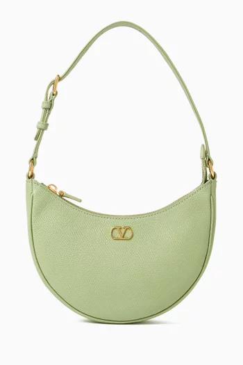 Mini VLogo Signature Hobo Bag in Leather