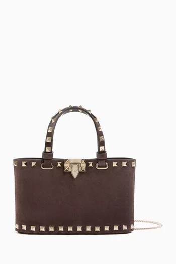Mini Rockstud Shopping Bag in Suede