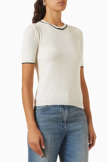 Contrast Edge Sweater in Wool