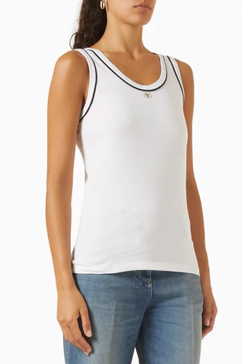 Valentino Garavani Tank Top in Cotton Jersey