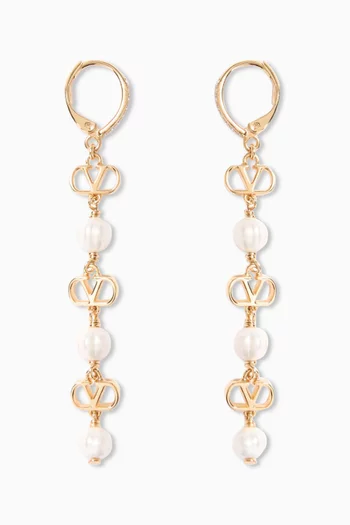 VLogo Signature Flower Earrings in Swarovski® & Metal