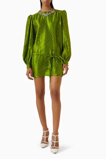 Plus De Pois Embellished Mini Dress
