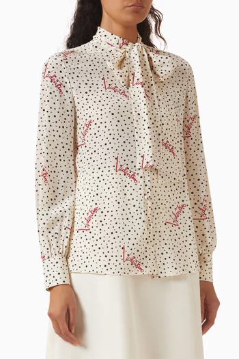 Plus De Pois Bubble Shirt in Crepe de Chine