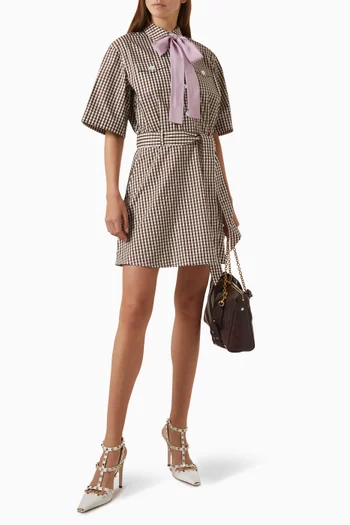 Scarf Mini Dress in Cotton Poplin
