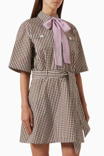 Scarf Mini Dress in Cotton Poplin