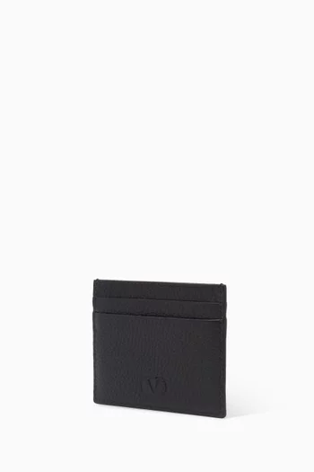 Rockstud Card Holder in Grainy Calfskin