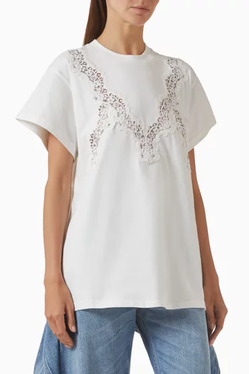 Lace T-shirt in Jersey