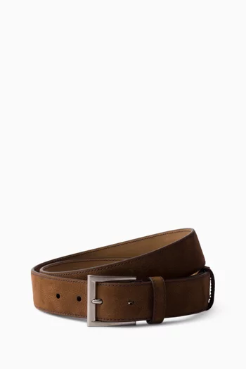 Buckle Belt in Nubuck Leather