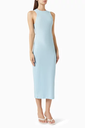 Ribbed Racer Dress in Cotton