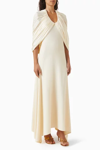 Micro-Pleated Maxi Dress