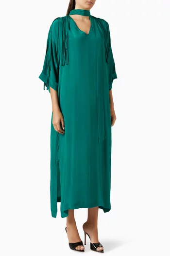 Cord-detail Slit Kaftan
