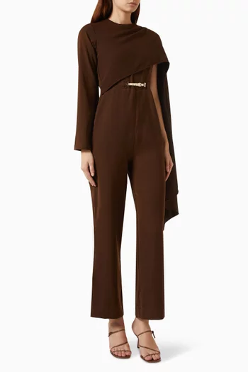 Amara Cape Jumpsuit in Crepe