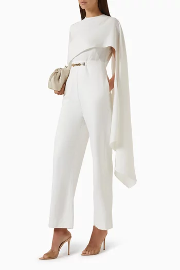 Amara Cape Jumpsuit in Crepe