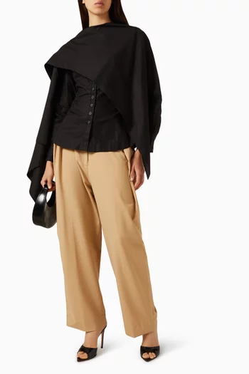 Natalina Cape Shirt in Cotton-poplin