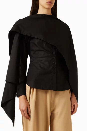 Natalina Cape Shirt in Cotton-poplin