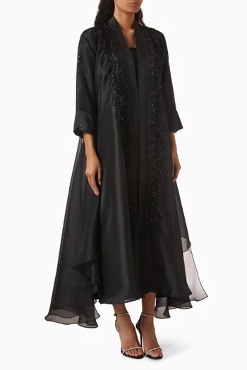 Sequin-embellished Abaya in Organza