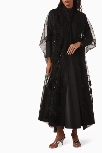 Embellished Abaya Set in Organza