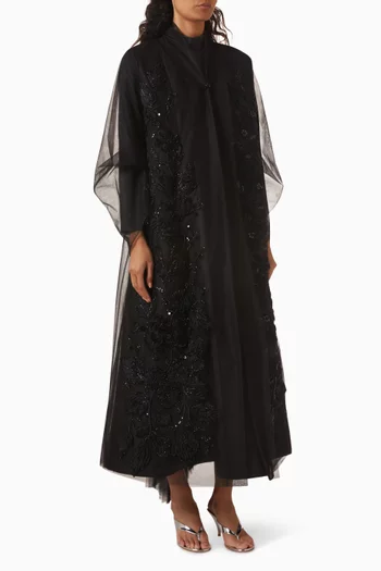Embellished Abaya Set in Organza