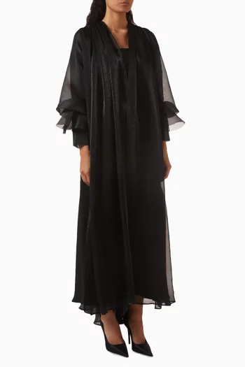 Ruffled Embellished Abaya