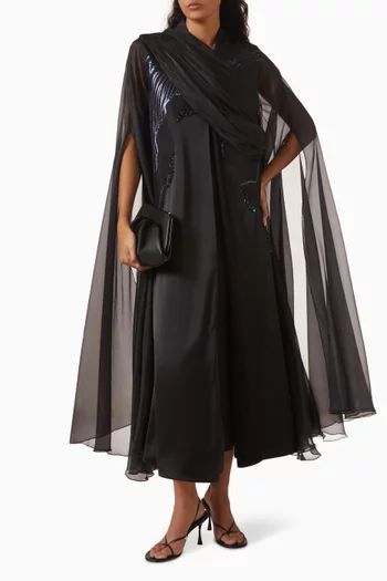 Embroidered Cape-style Abaya
