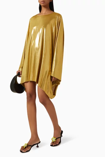 Oversized Mini Kaftan in Lame