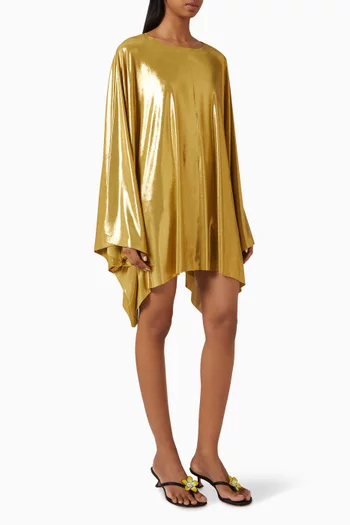 Oversized Mini Kaftan in Lame