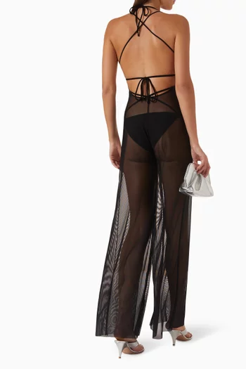 Fara Slip Sheer Jumpsuit in Mesh