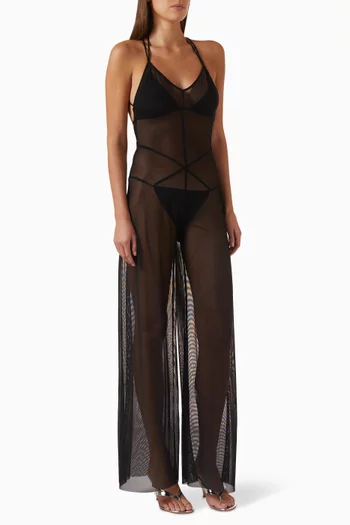Fara Slip Sheer Jumpsuit in Mesh