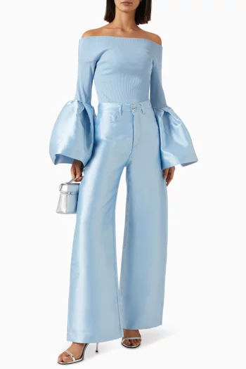 Boyfriend Pants in Satin