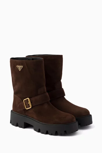 Logo Boots in Suede