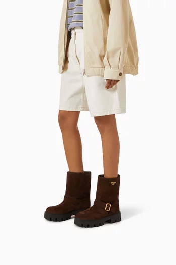 Logo Boots in Suede