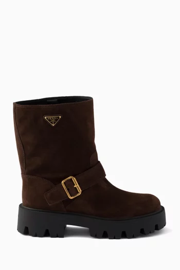 Logo Boots in Suede
