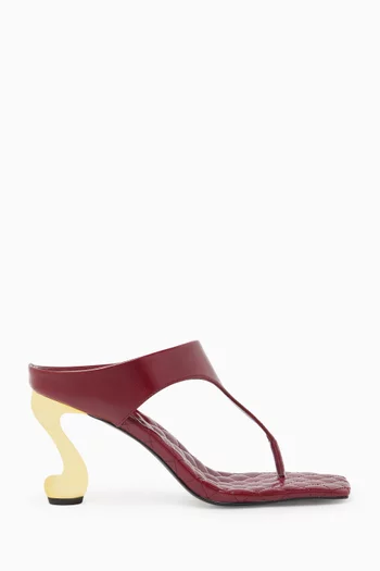 Hannah Quilted Thong 85 Mule Sandals in Vegan Leather