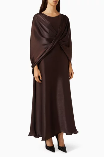 Draped Maxi Dress in Silk Organza