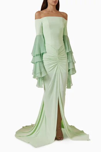 Yelena Off-shoulder Gown in Jersey