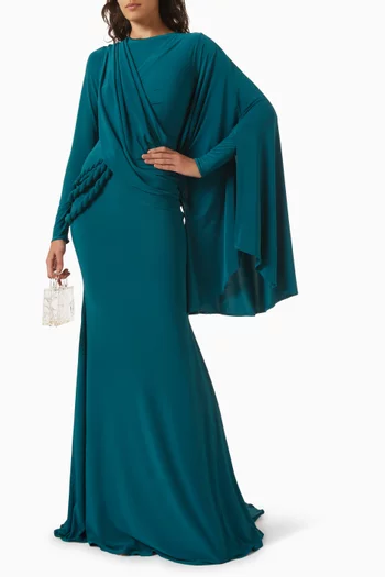 Camellia Cape Dress in Jersey