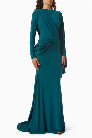 Camellia Cape Dress in Jersey