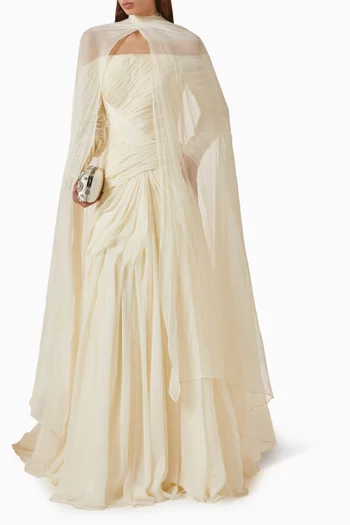 Barcinia Off-shoulder Cape Gown