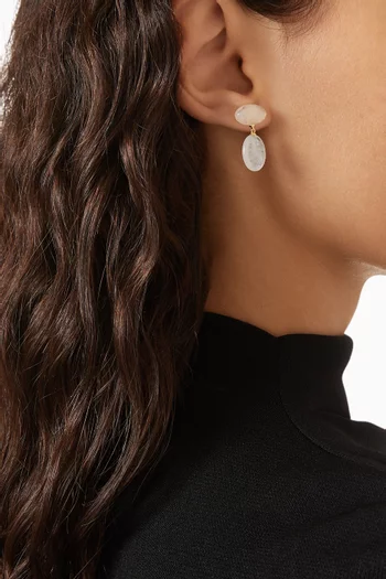Datura Jade Earrings in Gold-plated Sterling Silver