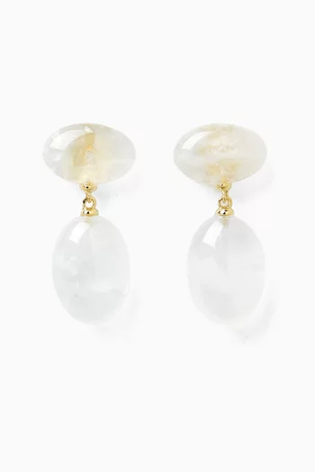 Datura Jade Earrings in Gold-plated Sterling Silver