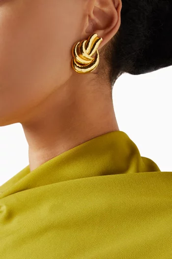 Samara Clip Earrings in 22kt Gold-plated Brass