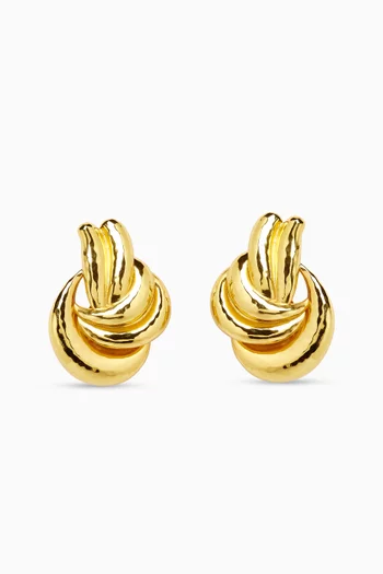 Samara Clip Earrings in 22kt Gold-plated Brass