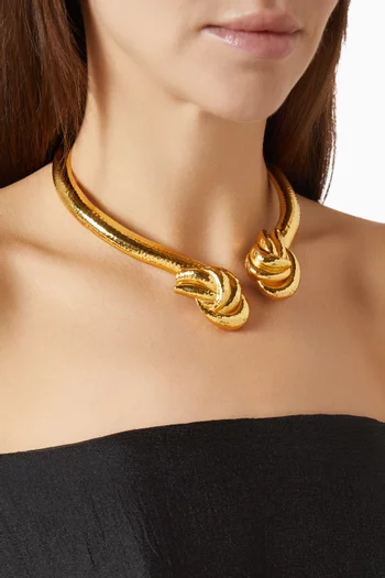 Samara Choker Necklace in 22kt Gold-plated Brass
