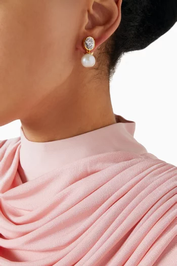 Large Butterfly Earrings in 22kt Gold-plated Brass