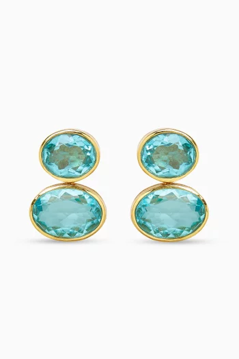 Amari Crystal Earrings in 22kt Gold-plated Brass