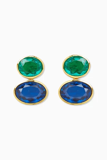 Amari Crystal Earrings in 22kt Gold-plated Brass