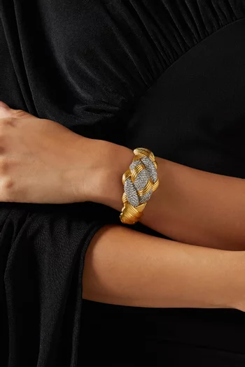 Kaielle Crystal Bangle in 22kt Gold-plated Brass